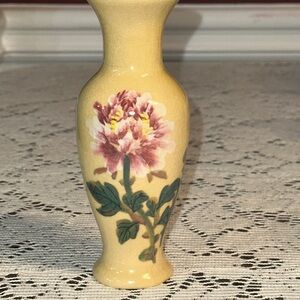 Floral Yellow Ceramic Vase